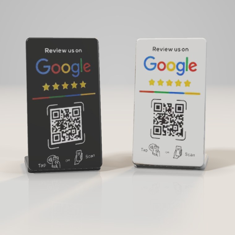 NFC stand with QR code